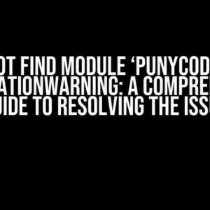 Cannot find module ‘punycode/’ vs DeprecationWarning: A Comprehensive Guide to Resolving the Issue