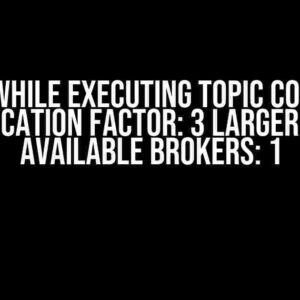 Error while executing topic command: Replication factor: 3 larger than available brokers: 1