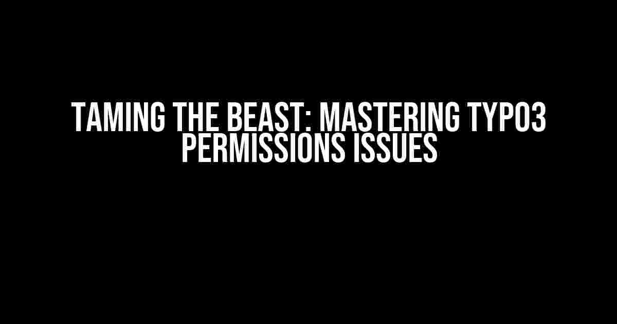 Taming the Beast: Mastering TYPO3 Permissions Issues